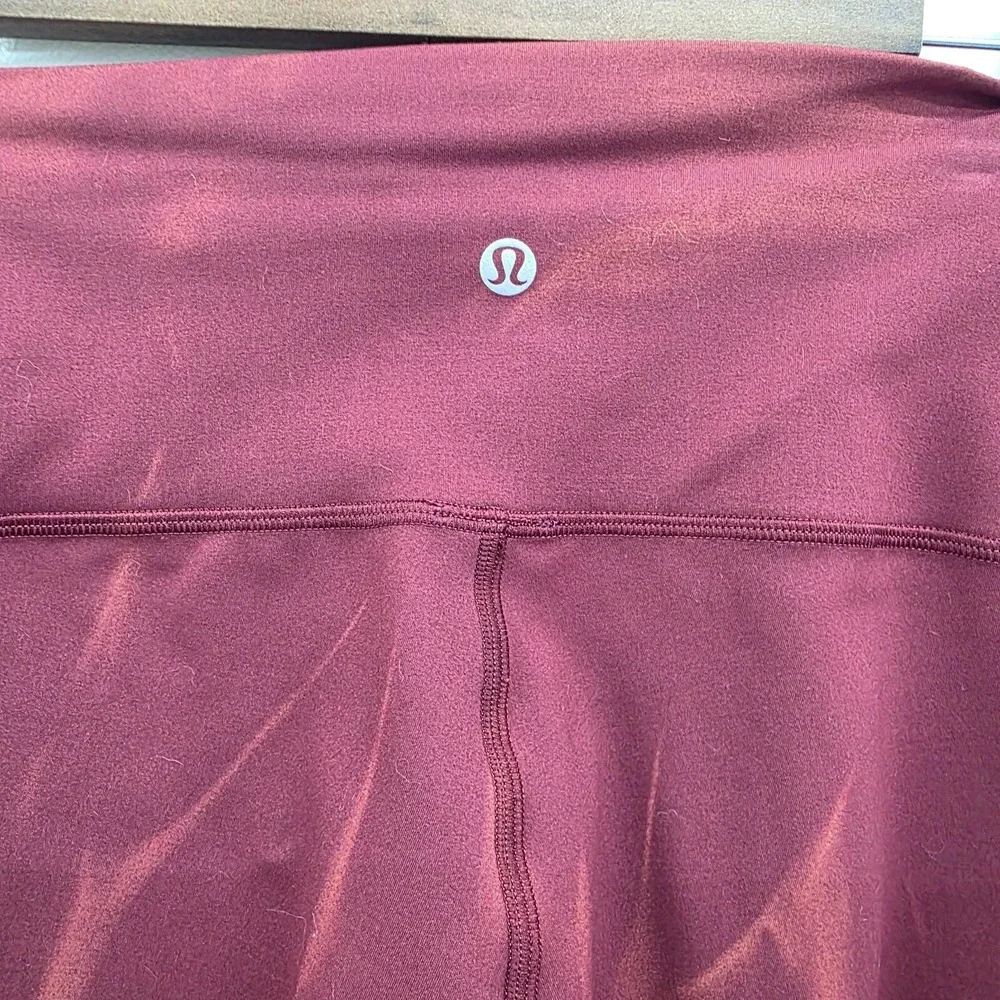 Lululemon Wunder Train Womens 2 Burgundy High Rise Leggings‎ Everlux Yoga Pants